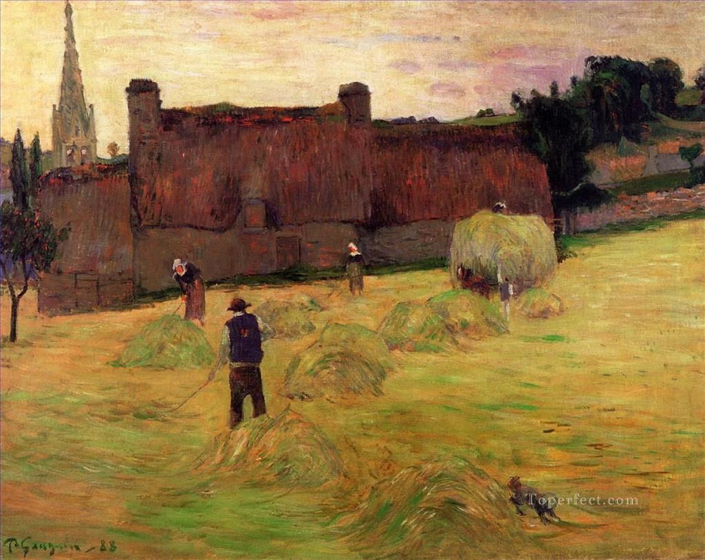 La producción de heno en Bretaña Postimpresionismo Primitivismo Paul Gauguin Pintura al óleo